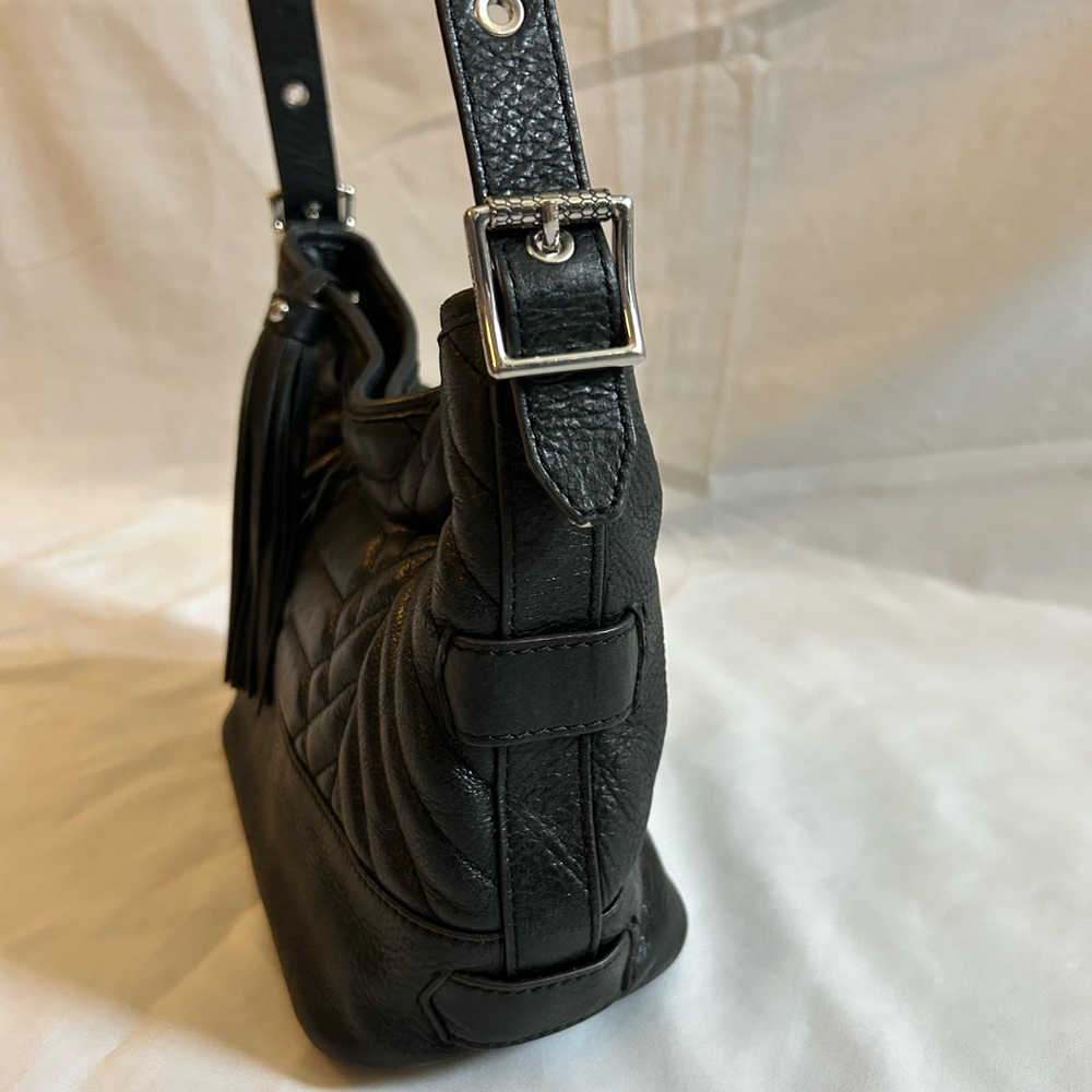 Aimee Kestenberg Black Quilted Leather Shoulder Bag with Tassel - Picture 3 of 12